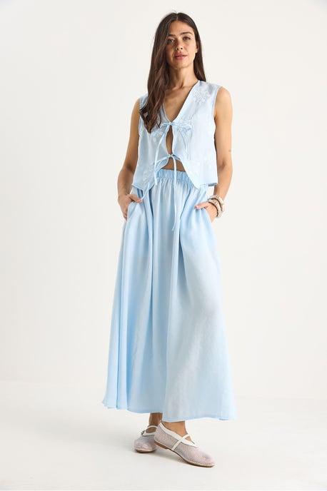 Blouse-rok set met striksluiting - Image 3