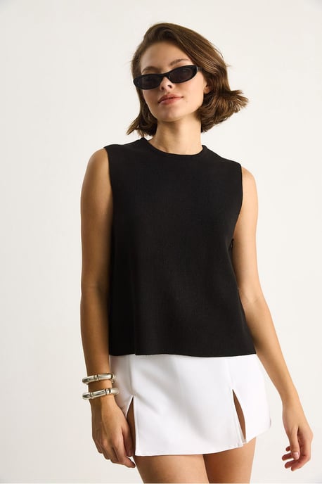 Knop Gedetailleerde Brei Blouse - Image 2