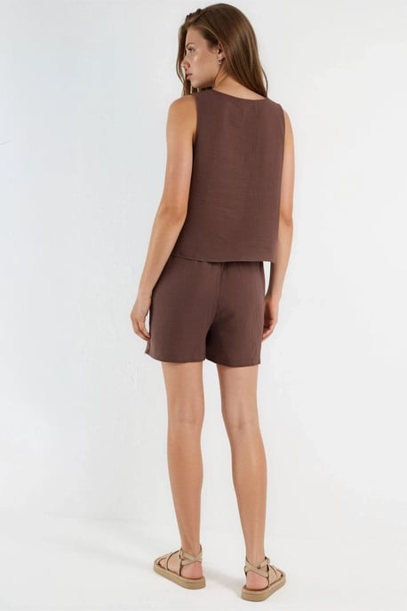 Mouwloze Muslin Blouse en Shorts Set - Image 4