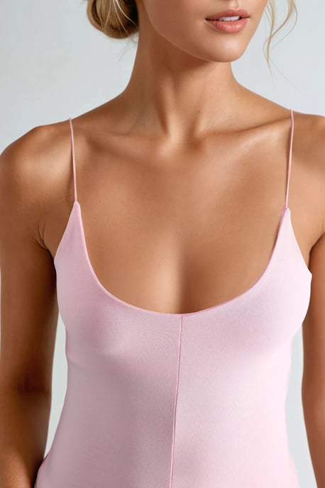Slim Fit Ribbel V-hals Blouse - Image 4