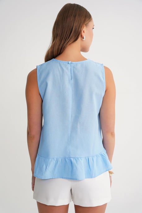 Crew Neck Blouse with Bow Detail - Image 5