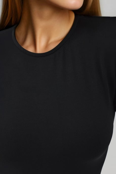 Slim Fit Lange Mouwen Crew Neck Bodysuit met Drukknoopjes - Image 5