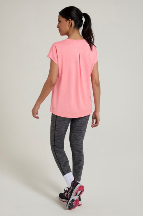 'Flow' Women's Active Top Quick Wicking Comfy Everyday Sports Tee Coral - Image 3
