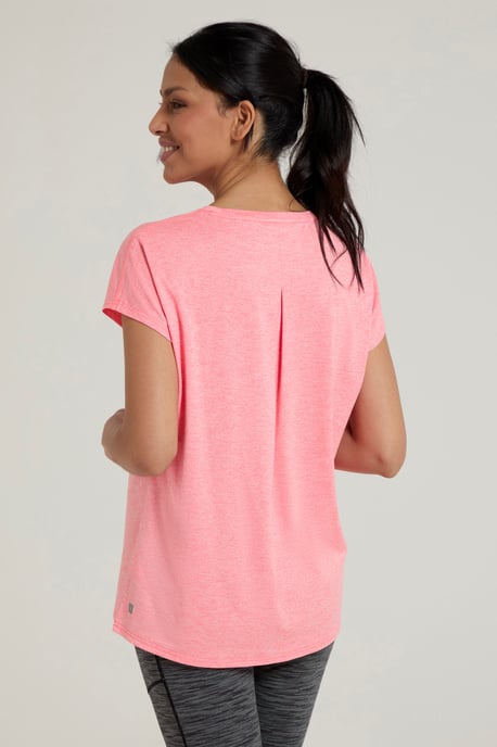 'Flow' Women's Active Top Quick Wicking Comfy Everyday Sports Tee Coral - Image 4