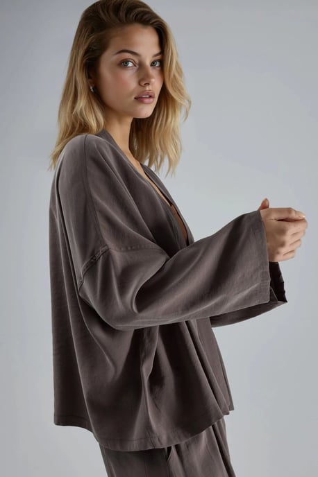 Lange Mouwen Losse Pasvorm Kimono - Image 2