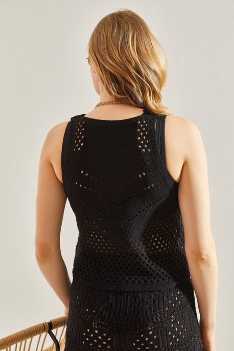 Stickad Blus med Rundhals - Image 3