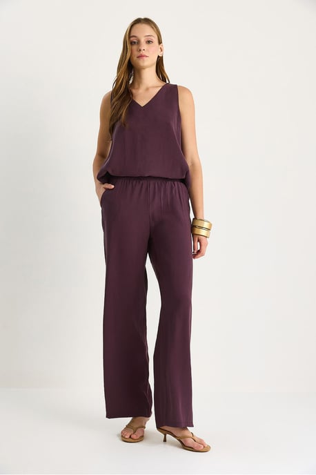 V-hals Katoenen Blouse-Broek Twee-Piece Set - Image 5