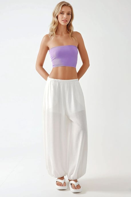Slim Fit Strapless Ribbed Crop Top - Image 4