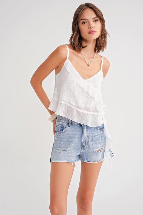 Gelaagd Textuur V-Hals Crop Top - Image 3