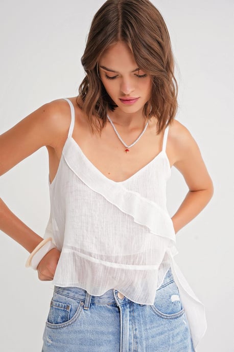 Gelaagd Textuur V-Hals Crop Top - Image 4
