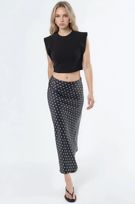 Crew Neck Cotton Blend Sleeveless Crop Top - Image 4