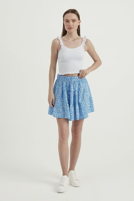 V-hals Smocked Crop Top - Image 2