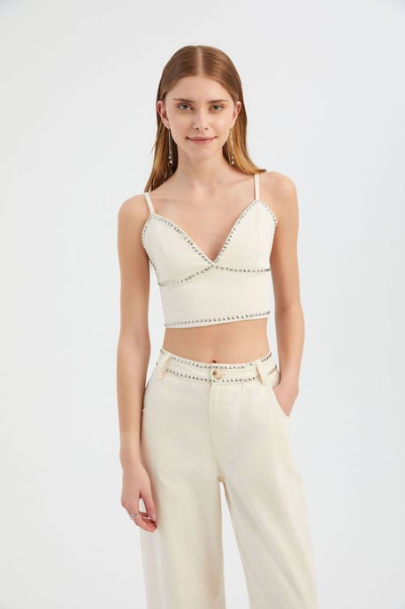 Sweetheart Neck Stone Embellished Corset Top - Image 2
