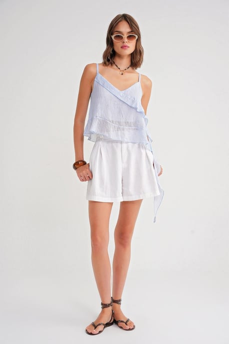 Rimpelige Textuur V-Hals Crop Top - Image 2