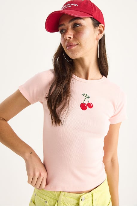 Geëmbroideerde Geribde Crop Top - Image 5