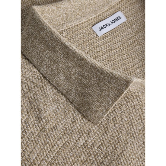 Jack & Jones Jjegeorge knit polo split neck zand - Image 3