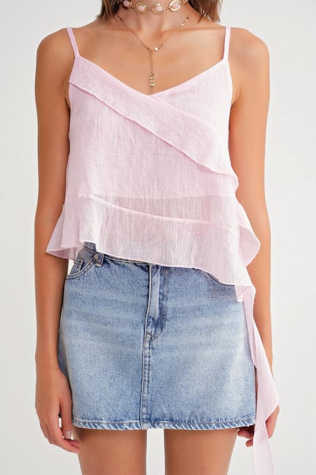 Rimpelige Textuur V-Hals Crop Top - Image 6