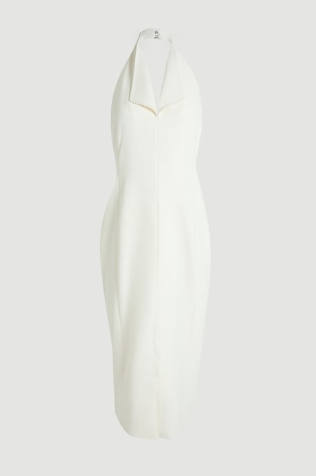 Satin Tux Back Detail Tailored Midi Dress - Image 4