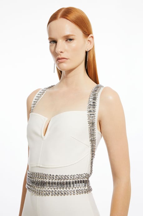 Bandage Figure Form Knit Embellished Maxi Dress - Image 2