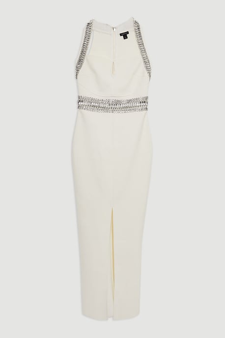 Bandage Figure Form Knit Embellished Maxi Dress - Image 4