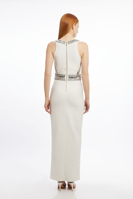Bandage Figure Form Knit Embellished Maxi Dress - Image 5