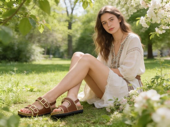 Heavenly Feet Sandy Womens Mules Sandals Bark - Image 2