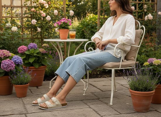 Heavenly Feet Sandy Womens Mules Sandals Beige - Image 3
