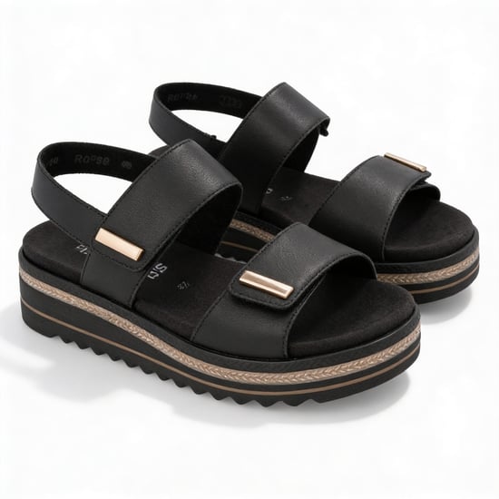 Remonte D0q59 Womens Ankle Strap Sandals Black - Image 2