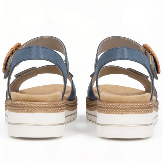 Remonte D0q52 Womens Cross Strap Sandals Denim - Image 5