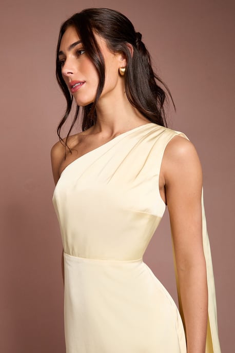 Coast Honoured Petite Drape One Shoulder Satin Maxi Bridesmaid Dress - Image 4