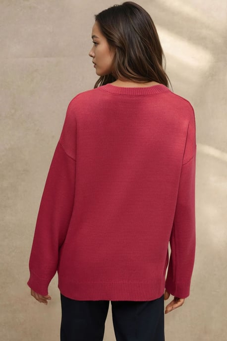 Thick Knit V-neck Sweater - Image 3