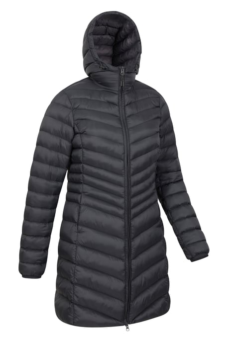 'Florence' Women's Long Padded Jacket Water Resistant Winter Coat Black - Image 3