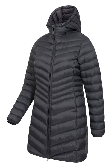 'Florence' Women's Long Padded Jacket Water Resistant Winter Coat Black - Image 5