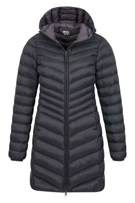 'Florence' Women's Long Padded Jacket Water Resistant Winter Coat Black - Image 6
