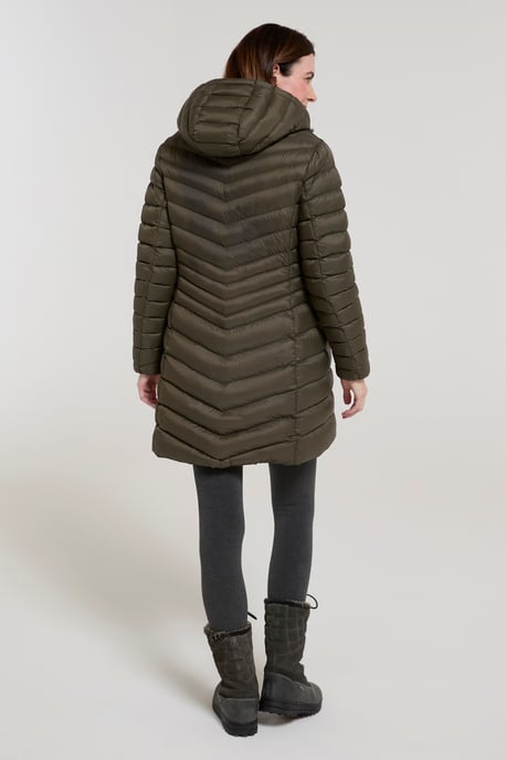 'Florence' Women's Padded Jacket Fur Lined Water Resistant Coat Khaki - Image 3