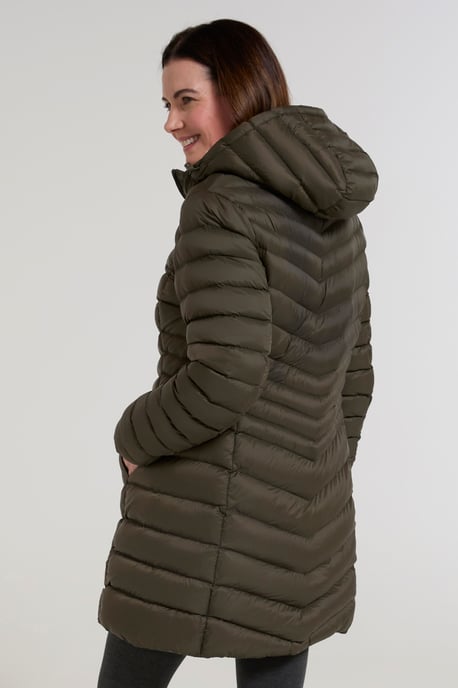 'Florence' Women's Padded Jacket Fur Lined Water Resistant Coat Khaki - Image 4