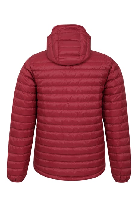 'Henry II' Men's Down Padded Jacket Water Resistant Hooded Puffer Winter Coat Dark Red - Image 4