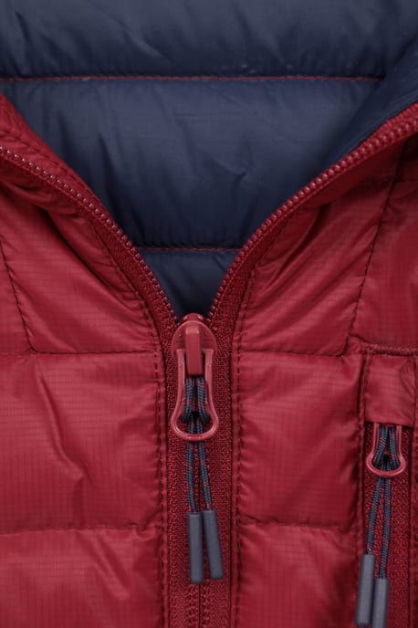 'Henry II' Men's Down Padded Jacket Water Resistant Hooded Puffer Winter Coat Dark Red - Image 6