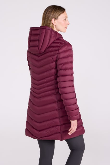'Florence' Women's Long Padded Jacket Water Resistant Winter Coat Burgundy - Image 3