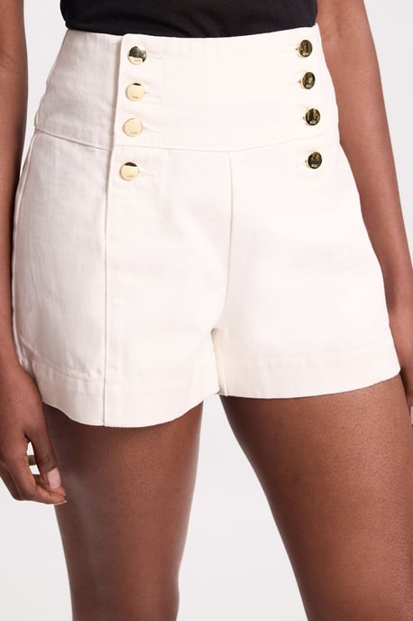 Denim Button Front Shorts - Image 2