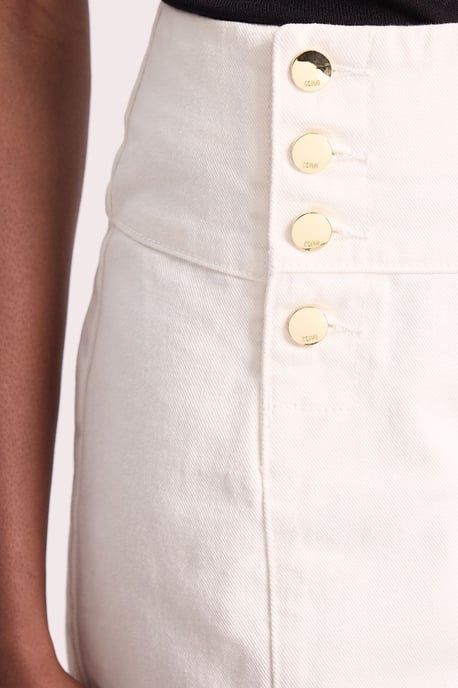 Denim Button Front Shorts - Image 4