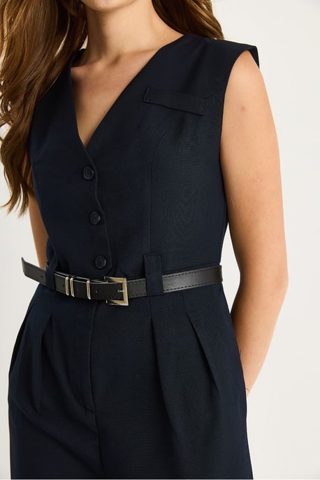 V-hals Wijde Pijpen Jumpsuit met Strikdetail - Image 5