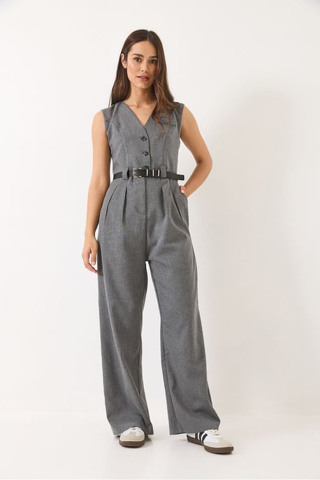 V-hals Wijde Pijpen Jumpsuit met Strikdetail - Image 4