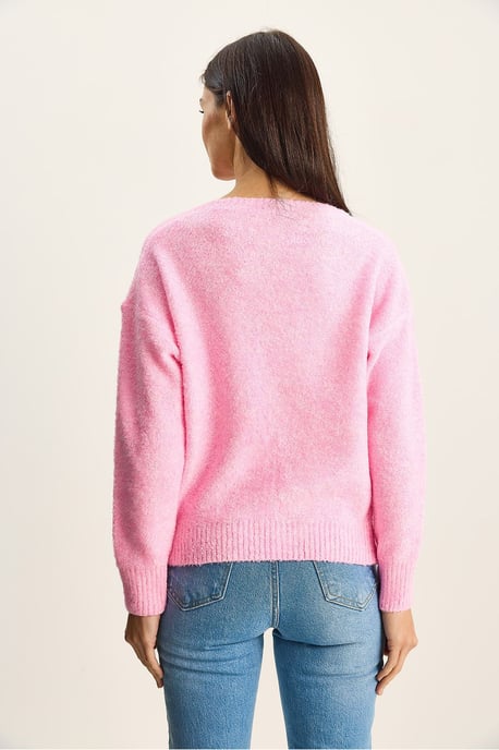 V-Neck Textured Knit Sweater - Image 5