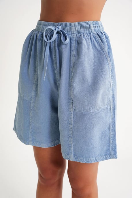 Hoge Taille Katoenen Touwsluiting Mini Short - Image 4