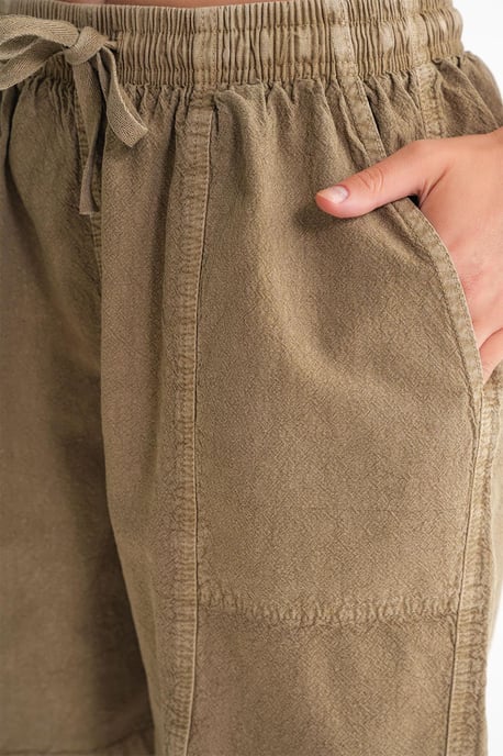 Hoge Taille Katoenen Mini Shorts met Touwtrekkoord - Image 5