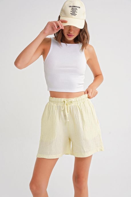 Hoge Taille Textured Katoenen Shorts - Image 3