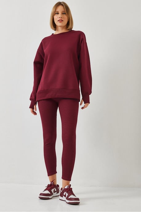 Textured Knit Capri Actieve Set met Ronde Hals - Image 4