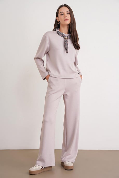 Ronde Hals Gebreid Actief Set met Sweatshirt en Broek - Image 2