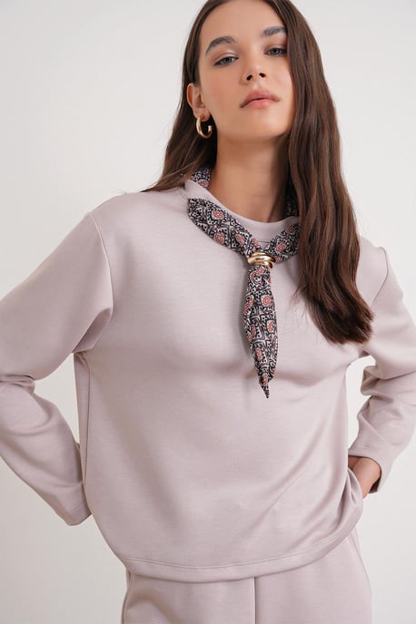 Ronde Hals Gebreid Actief Set met Sweatshirt en Broek - Image 3